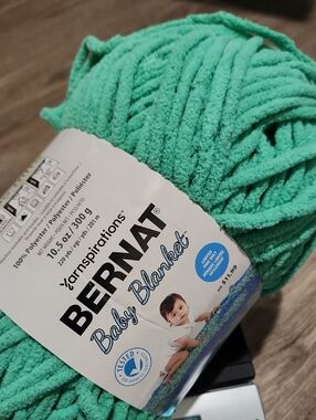 Bernat Baby Blanket Chenille Yarn - color Dinosaur